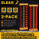2-Pack Socket Rail & Bit Holder 1/4 3/8 1/2 Drive Portable ABS Socket Organizer