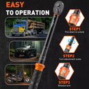 3Pc 1/2" Drive Click Torque Wrench Ratchet Socket  Adaptor Extension WorkShop