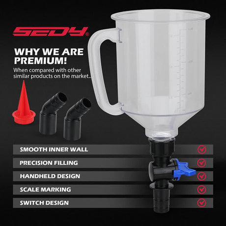 17-Piece Engine Oil Funnel Set 12 Adapters Elbow Fitting Magnetic Storage Tray