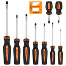 10Pcs Magnetic Screwdriver Set Phillips Slotted Magnetizer Non-Slip Handle Tool