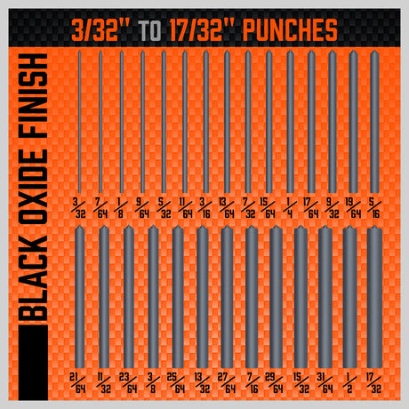 28x Center Transfer Punches Set Machinists Tool Punch Stand Heat Treated Steel