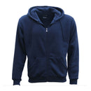 Adult Unisex Zip Plain Fleece Hoodie Hooded Jacket Mens Sweatshirt Jumper XS-8XL, Navy, 2XL