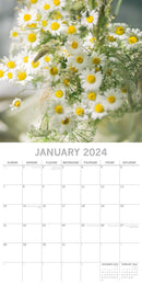 Wild Flowers - 2024 Square Wall Calendar 16 Months Floral Planner Christmas Gift
