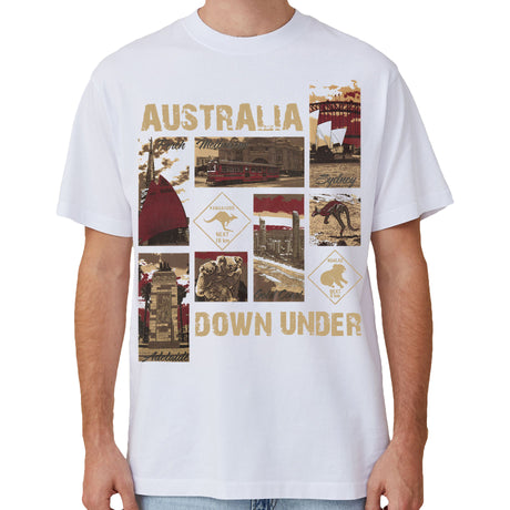 100% Cotton Australia Down Under Souvenir T-Shirt Unisex Adult Iconic Tee Top, Navy, M