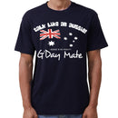 100% Cotton Australian Day Flag T-Shirt Aussie G'Day Mate Navy Souvenir Tee Top, Navy, 3XL