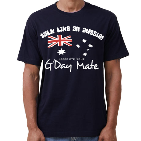 100% Cotton Australian Day Flag T-Shirt Aussie G'Day Mate Navy Souvenir Tee Top, Navy, 3XL