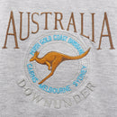 100% Cotton Unisex Embroidered Australian Kangaroo T Shirt Souvenir Top Tee Gift, Grey, XS