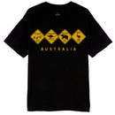 Adult Unisex 100% Cotton T Shirt Australia Wildlife Road Sign Souvenir Tee Tops, Black