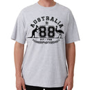 Adult Unisex 100% Cotton T Shirt Australia Kangaroo Emu Aussie Souvenir Tee Tops, Grey, M