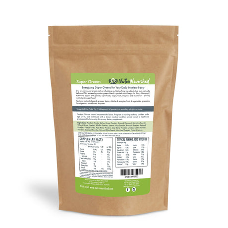 Super Greens Powder ‚Äì Energising Superfood Blend - Nutrients  and Vitamins of 20 Greens