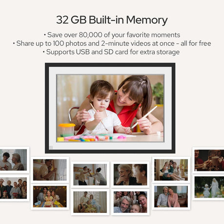 10.1 Inch Digital Picture Frame - 1280 * 800 HD WiFi Enabled with Load from Phone Capability, 32GB Memory Touch Screen Digital Photo Frame Display