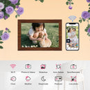 10.1 Inch Digital Picture Frame - 1280 * 800 HD WiFi Enabled with Load from Phone Capability, 32GB Memory Touch Screen  Photo  Display Brown