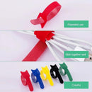 100PCS Reusable Cable Tie Nylon Hook Loop Strap Cord Ties PC TV Organiser - Colourful-100PCS