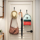 10Pcs Wall Hooks Heavy Duty Coat Hat Robe Hanger Double Hole Zinc Alloy Vintage - Silver