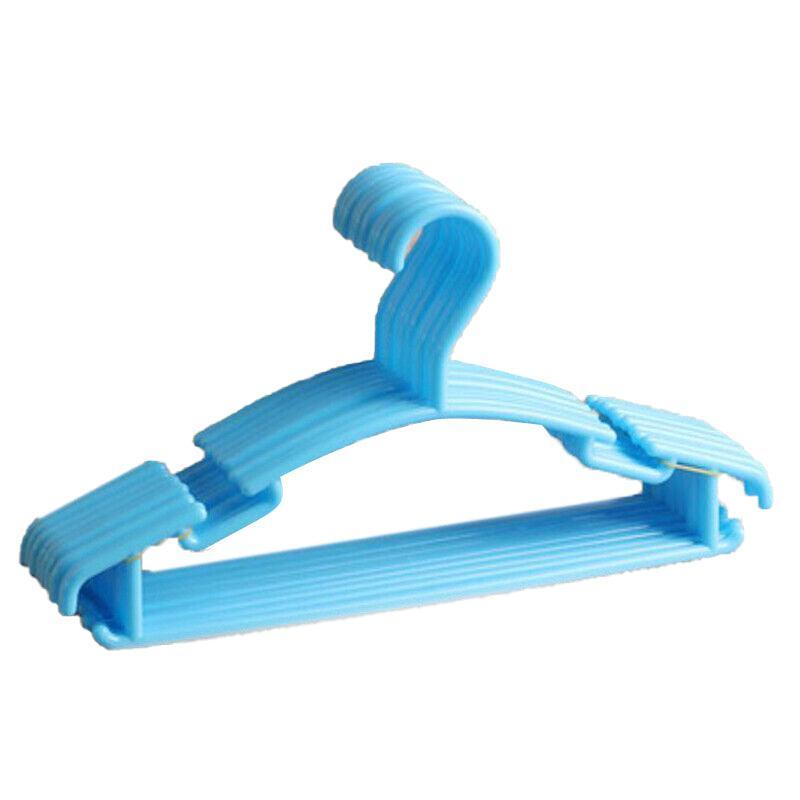 10pcs Small Plastic Clothes Hangers Mini Coat Hanger Set for Wardrobe Storage - Blue