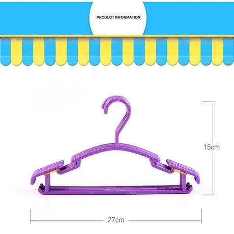 10pcs Small Plastic Clothes Hangers Mini Coat Hanger Set for Wardrobe Storage - Purple