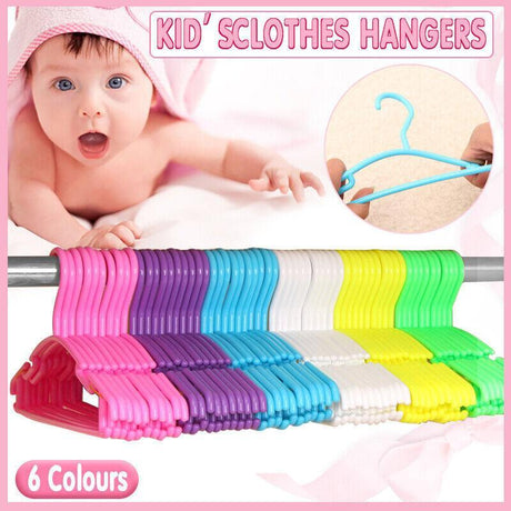 10pcs Small Plastic Clothes Hangers Mini Coat Hanger Set for Wardrobe Storage - White