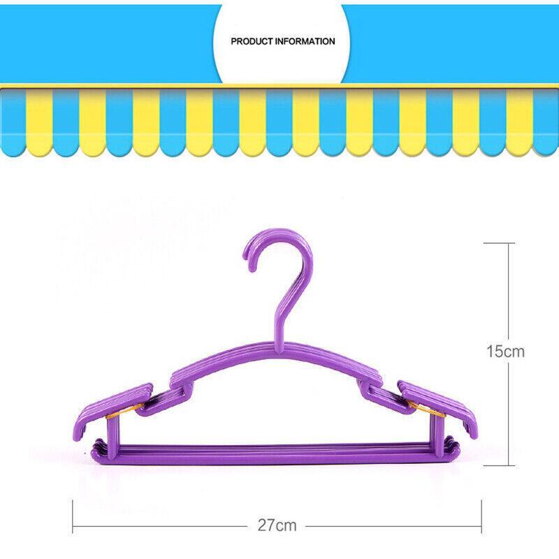 10pcs Small Plastic Clothes Hangers Mini Coat Hanger Set for Wardrobe Storage - Yellow