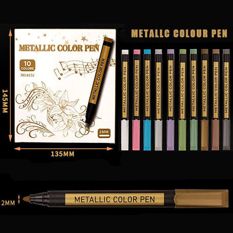 10Pcs/Set Waterproof Acrylic Paint Pens for Art on Metal Glass & Rock