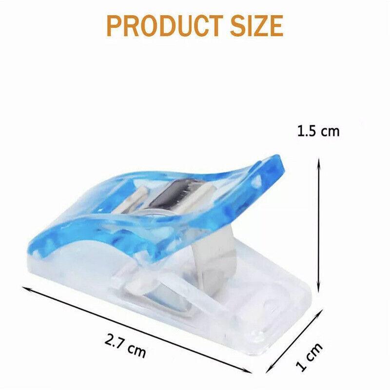 50Pcs Wonder Clips Craft Sewing Quilting Crochet Plastic Colourful Tool Diy Au - Clear (50PCS)