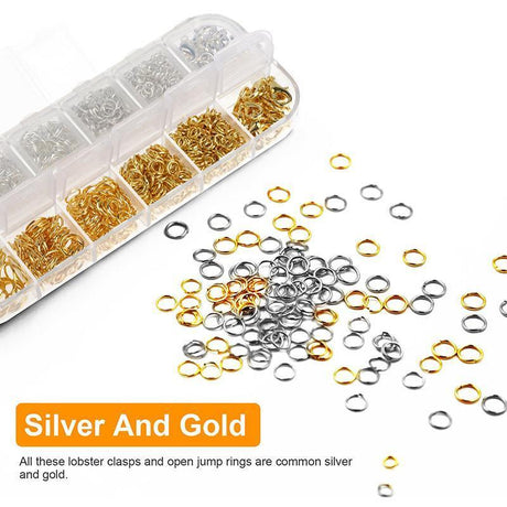 800x Jump Rings Split Lobster Clasps Hooks For DIY Jewelry Making Necklace