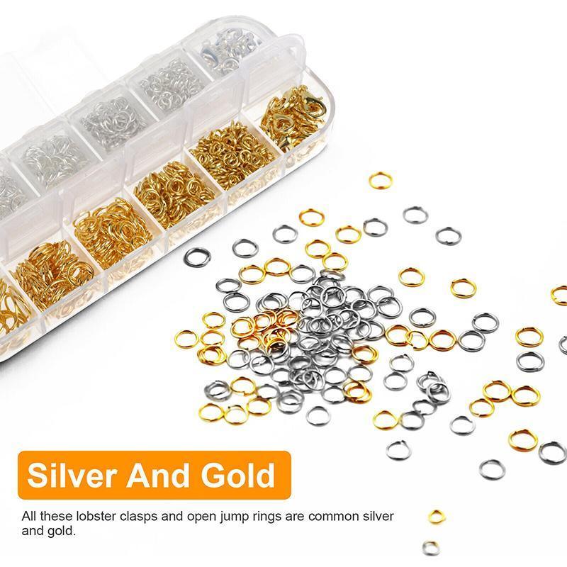 800x Jump Rings Split Lobster Clasps Hooks For DIY Jewelry Making Necklace