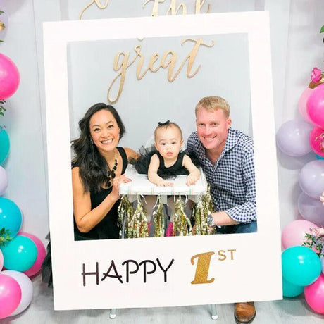 1Th 18Th-60Th Photo Booth Props Picture Frame Wedding Birthday Party Decoration - Happy 1ST
