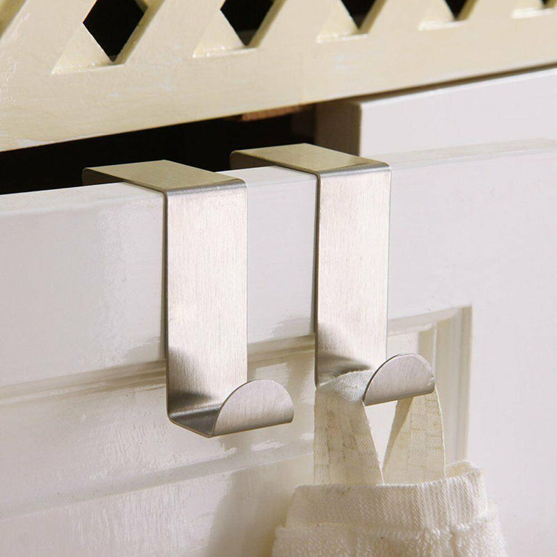 4X/6X Over Door Hooks Hanger Holder Stainless Steel Cabinet Organizer Clothes 4.5cm - 6 PCS