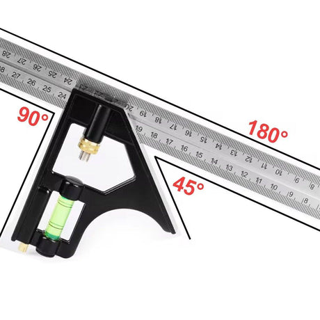 300mm Horizontal Movable Angle Ruler Adjustable Measuring Tool for Engineering