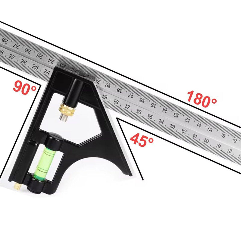 300mm Horizontal Movable Angle Ruler Adjustable Measuring Tool for Engineering