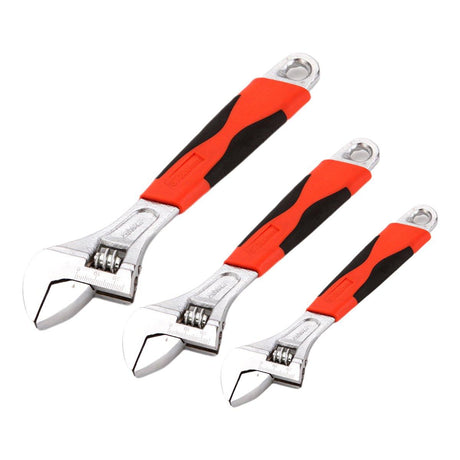 8inch 10inch 12inch Durable Chrome Vanadium Steel Rubberized Grip Adjustable Wrench - 10inch