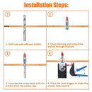 52PCS Galvanized Steel Wall Anchors Expansion Screws Self Tapping Bolts