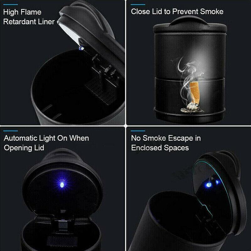 2Pcs Portable Auto Car Ashtray Truck Cigarette Smoke Ashtray Ash Cylinder Holder