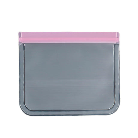 10 Pack Reusable Frosted PEVA Food Storage Bags Resealable Ziplock Freezer Safe - Pink