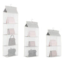 Beige Bag Storage Holder Wardrobe Closet Hanging Handbag Organizer 2/3/4 Pockets - 2 Layers