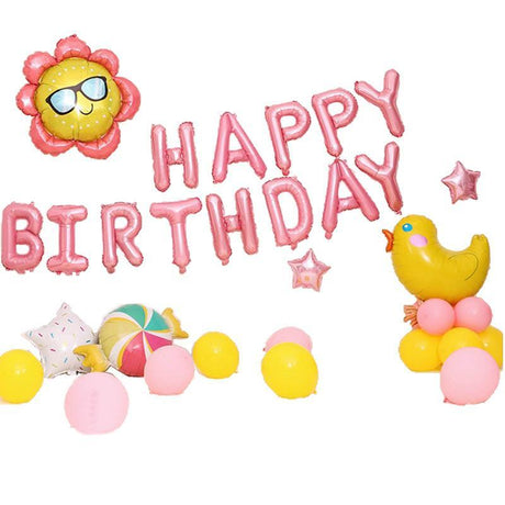 45-50 Pcs Happy Birthday 3D Unicorn Decoration Balloons Diy Decor Party Set - 01