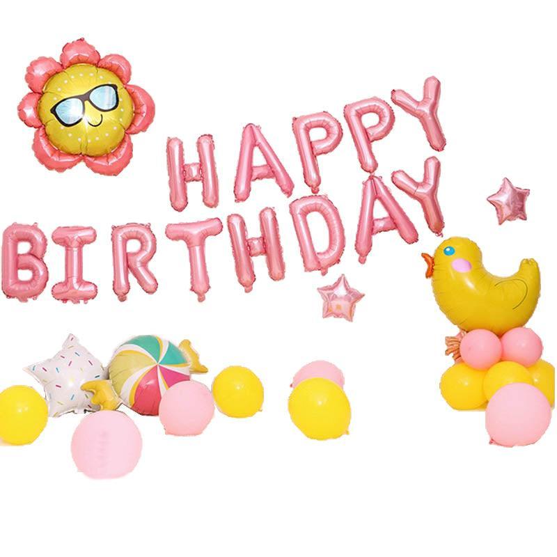 45-50 Pcs Happy Birthday 3D Unicorn Decoration Balloons Diy Decor Party Set - 02