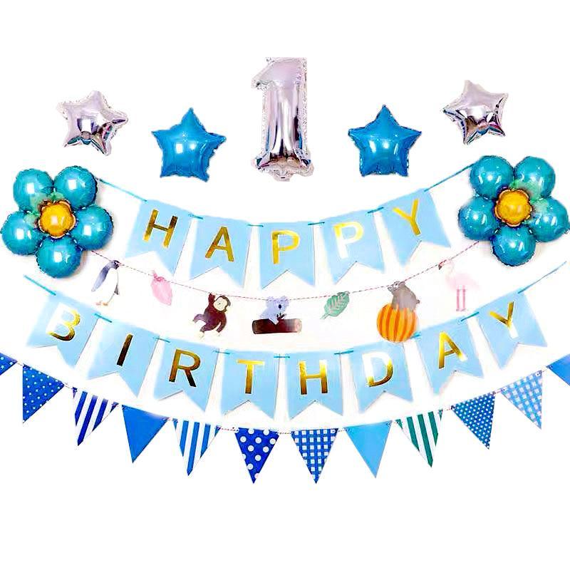 45-50 Pcs Happy Birthday 3D Unicorn Decoration Balloons Diy Decor Party Set - 03