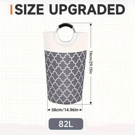 82L Large Capacity Laundry Basket for Dirty Clothes Toy Storage and Organizing - Grey