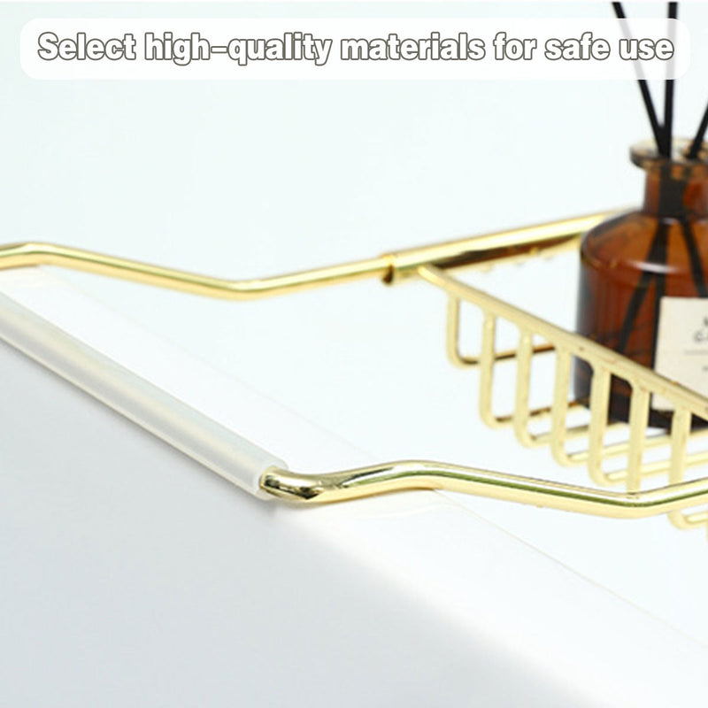 Bathtub Rack Bathroom Storage Shelf Telescopic Adjustable Organiser Tray Home - Silver
