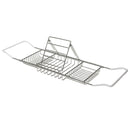 Bathtub Rack Bathroom Storage Shelf Telescopic Adjustable Organiser Tray Home - Silver