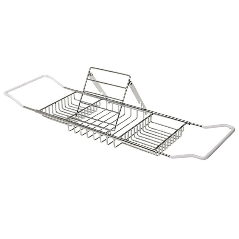 Bathtub Rack Bathroom Storage Shelf Telescopic Adjustable Organiser Tray Home - Silver