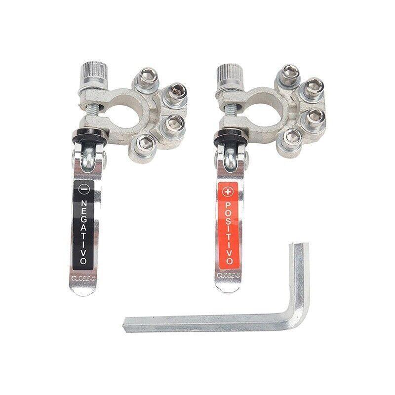 2X 12V 4Way Battery Terminals Connectors Clamp Car Van Caravan Positive Negative