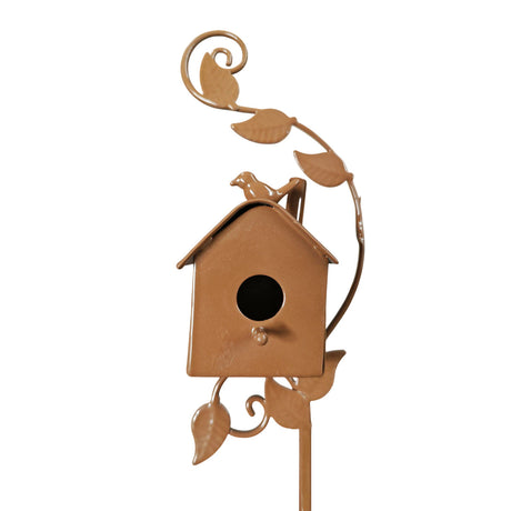 Birdhouse Garden Stakes Outdoor Yard Ornaments for Lawn and Garden Decoration - A
