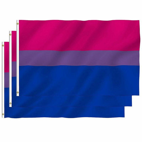 Bisexual Large Flag 150X90Cm Bi Sexual Pride Lgbt Lesbian Gay Rainbow Mardi Gras