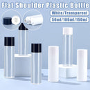 50/100/150ml Plastic Toner Lotion Bottles Refillable Travel Cosmetic Containers - White Lid + Transparent Bottle - 50ml