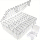 31PCS Plastic Home Storage Box Transparent Desktop Organizer Jewelry Beads Box