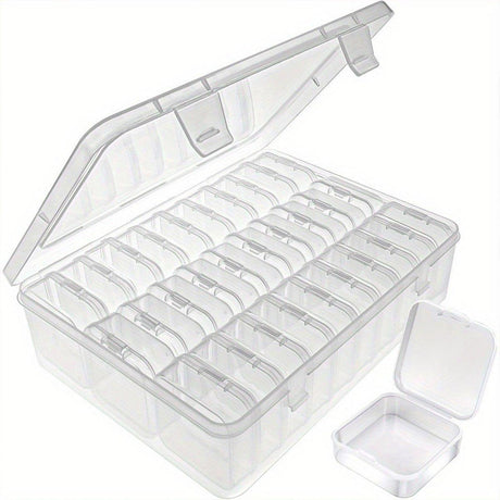 31PCS Plastic Home Storage Box Transparent Desktop Organizer Jewelry Beads Box