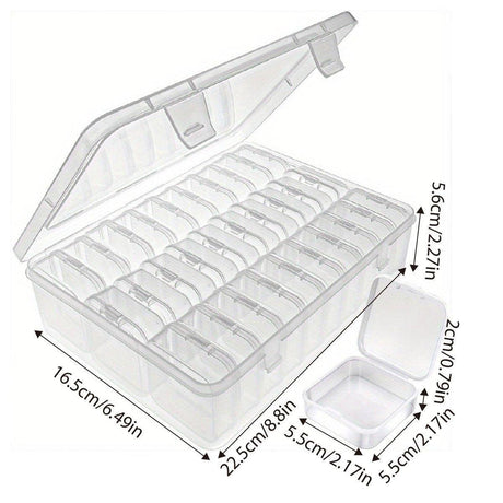 31PCS Plastic Home Storage Box Transparent Desktop Organizer Jewelry Beads Box