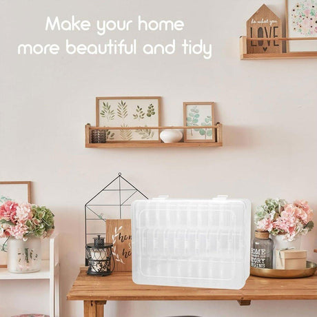 31PCS Plastic Home Storage Box Transparent Desktop Organizer Jewelry Beads Box